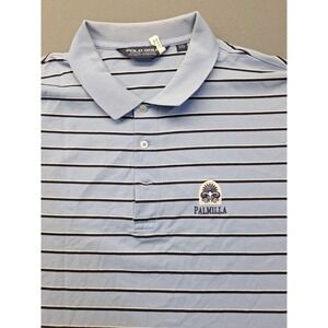 Polo Golf Ralph Lauren Mens 2XL Blue Striped Short Sleeve Preppy County Club